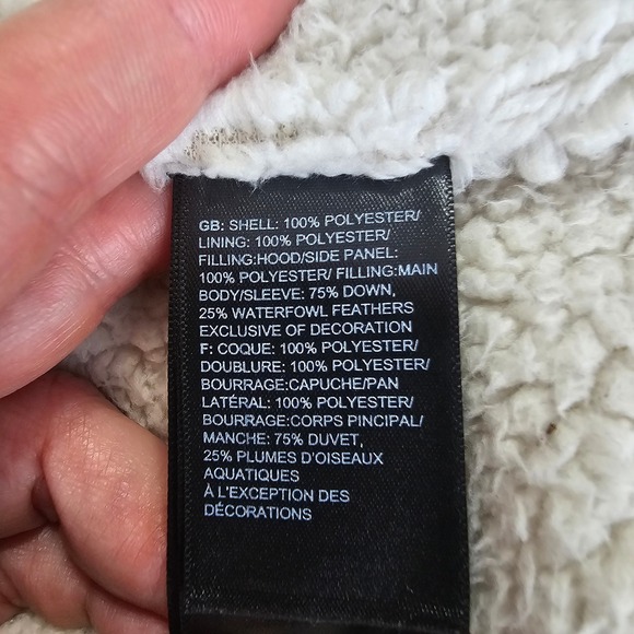 The North Face Down Sherpa Puffer Jacket Womens XL Black Hooded Lined 550 Winter - Picture 5 of 11